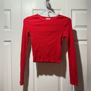 Topshop Long Sleeve Shirt Red